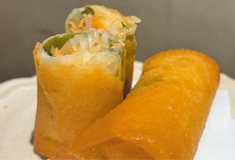 道産長芋とサーモンの青じそ春巻き