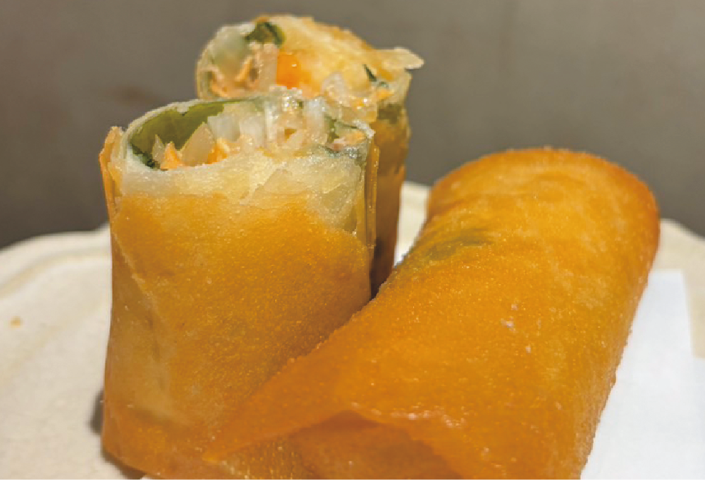 道産長芋とサーモンの青じそ春巻き