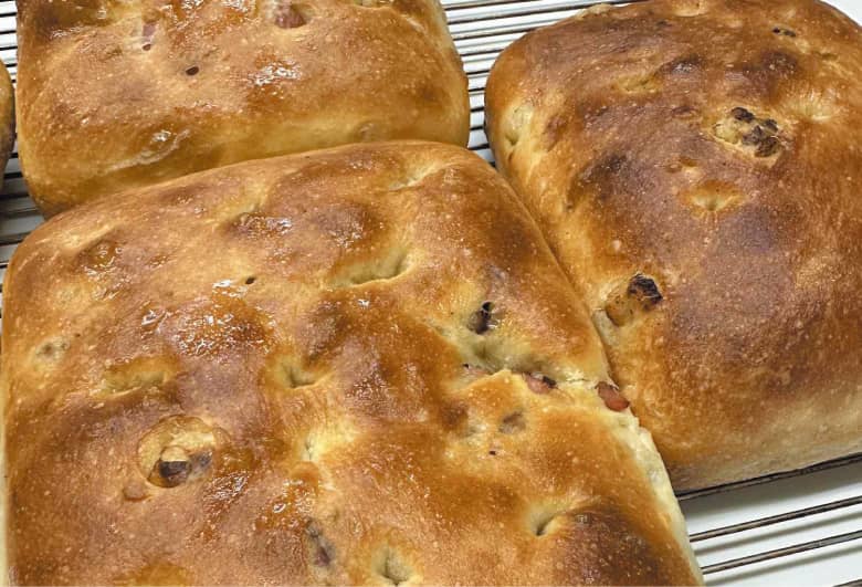 長芋 パンチェッタ 柚子胡椒の北海道産小麦のフォカッチャ