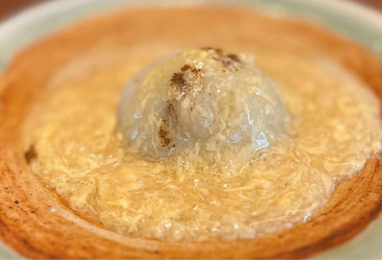 長芋の包み蒸し 〜スパイス香る 鴨 玉子餡仕立て